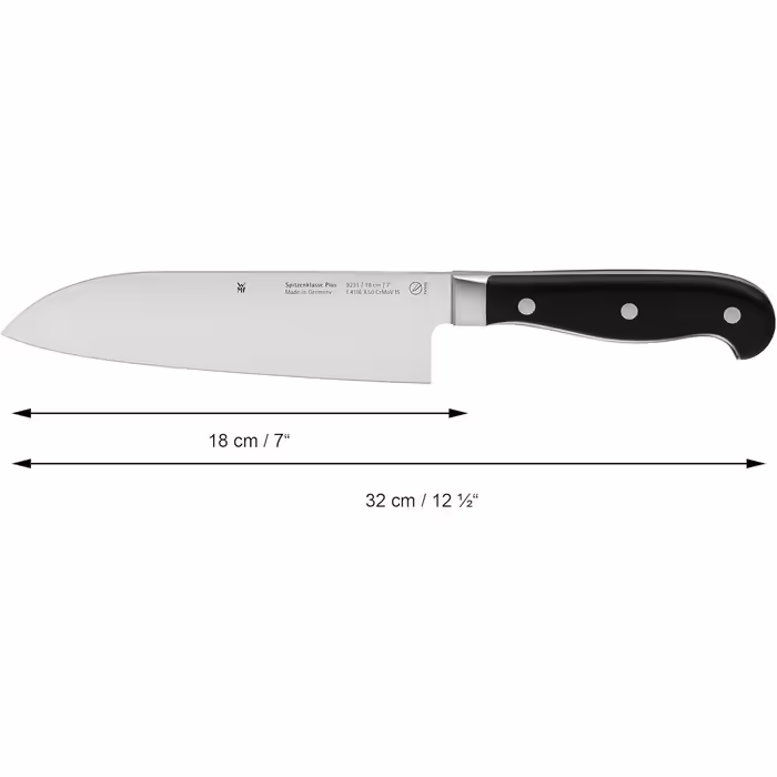 WMF Spitzenklasse Plus Santoku Knife 32 cm, Made in Germany, Forged Knife, Performance Cut, Special Blade Steel, Blade 18 cm