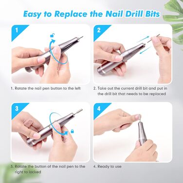 Електричний фрезер для нігтів 35000 об/хв з LED-дисплеєм та USB-зарядкою. Професійний набір для манікюру та педикюру для гелю та акрилу. DIY-інструмент для нігтів