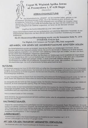 Черевики робочі Urgent 212 S1, чоловічі, синього кольору (46 EU)