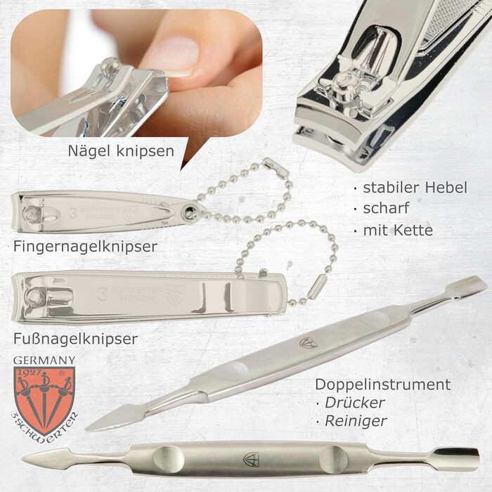 Набір для манікюру та педикюру 'Firenze' 12 предметів | Якісний футляр з екошкіри для догляду за руками та ногами. Колір: Бордовий | Вміст: ножиці для нігтів, кусачки, пінцет та багато іншого