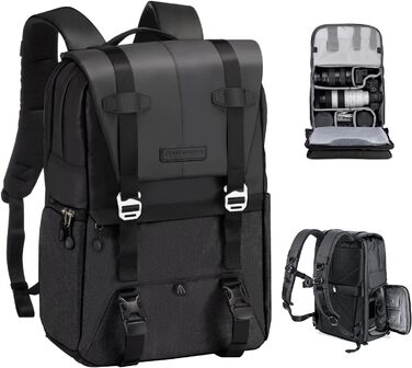 Рюкзак для фотокамери K&F Concept, сумка для фотографа, 20L, з відділенням для ноутбука 15-15.6 дюймів, сумісний з Canon/Nikon/Sony/DJI Mavic