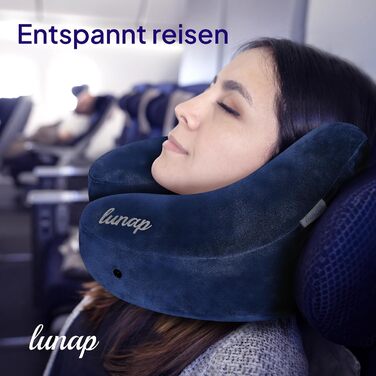 Подушка для шиї Luna Reisekissen: Memory Foam, дихаюча, для подорожей (літак, авто) | Сіра подушка для шиї | Подушка для подорожей | Подушка для шиї для дорослих