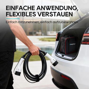 Портативний зарядний пристрій для електромобіля Type 2 (Schuko) 3.68kW, 6-16A, LCD, 5м, IP65, 16A, 22kW, CCS2, IEC 62196-2