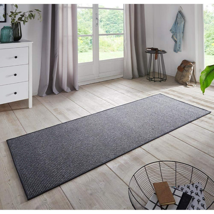 Килимок Bouclé Läufer – антиковзаючий килимок для кухні, вітальні, ванної кімнати, прихожої – 67x200 см (80x200 см, антрацит)