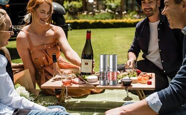 Електричний набір для солі та перцю з нержавіючої сталі, 2 шт., автоматичний, перезаряджається, 5 ступенів помелу, 95 мл, LED-підсвічування, Type-C, база для зберігання