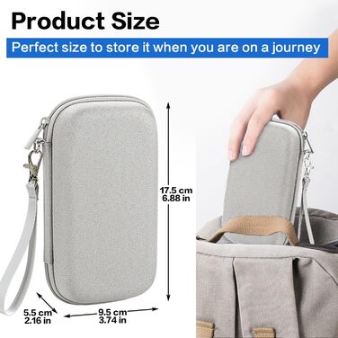 Органайзер для кабелів Teskyer, водонепроникний, жорсткий корпус, сірий, 8,5 x 17,5 x 6 см