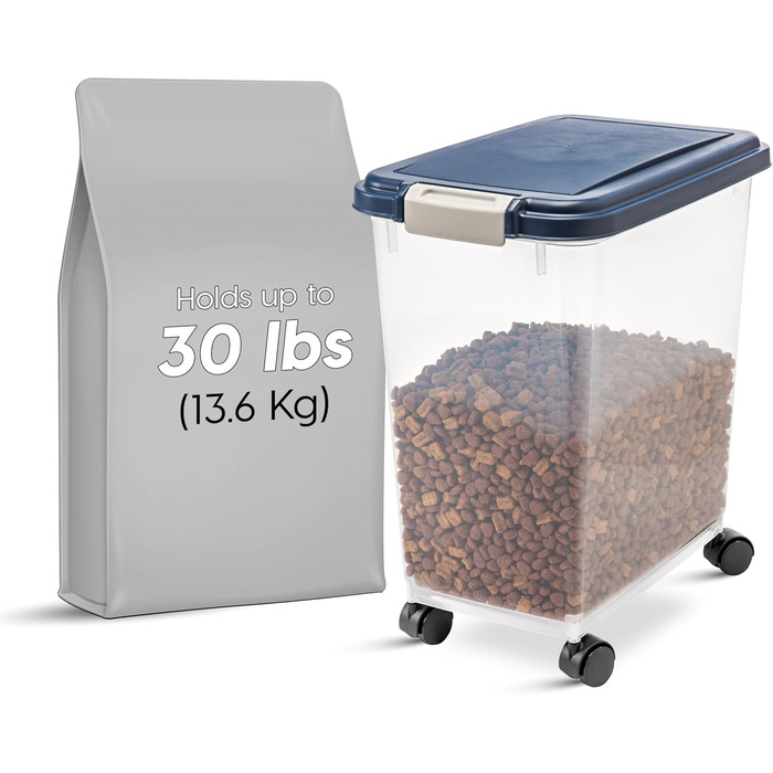 Контейнер для котячого корму Iris Ohyama з роликами, 30л/11кг, герметичний, BPA-free, для собак та котів