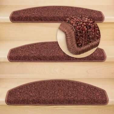 Сходинкові килимки Kettelservice-Metzker Imago з фетровою основою (15 шт.) - антиковзаючі, горіховий колір