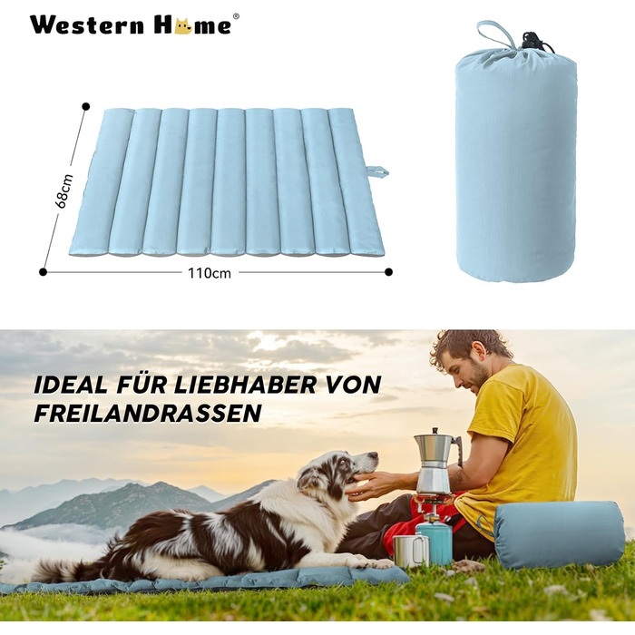 Водонепроникний килимок для собак Western Home: зручний, портативний, 110x68 см (Блакитний)