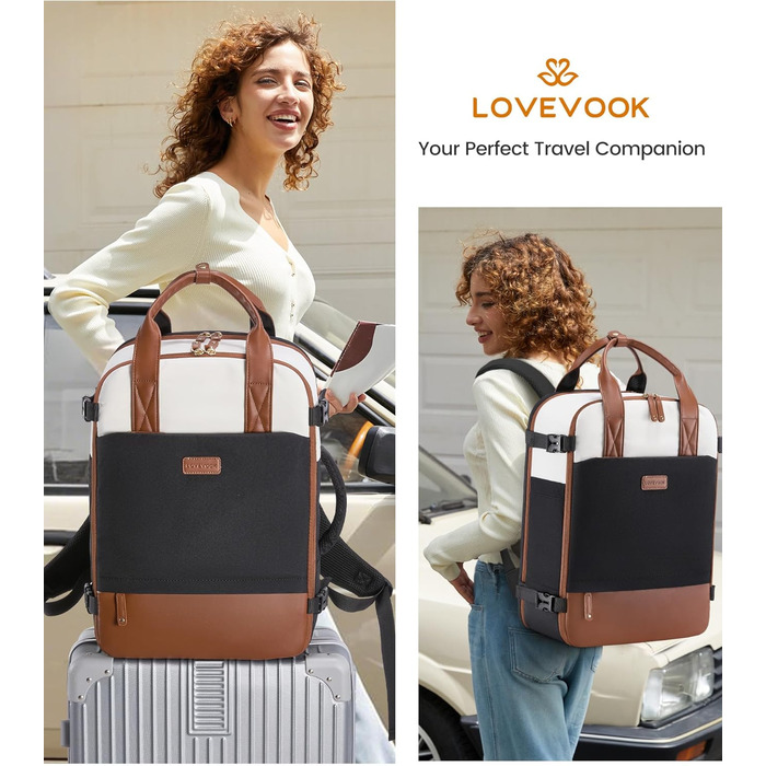 LOVEVOOK Рюкзак для ручної поклажі, дорожній рюкзак для жінок, 15.6