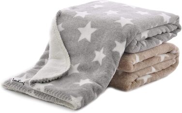 Флатуша плед для собак та котів LeerKing, 100 x 150 см, сірий. Двошаровий, м'який, для дивана, ліжка, авто. Можна прати.