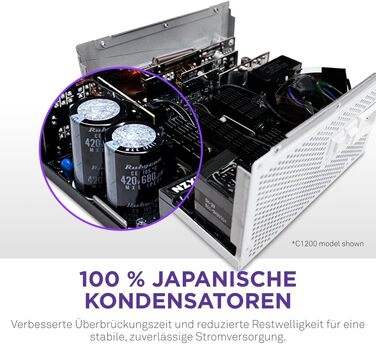 Блок живлення NZXT C850 Gold ATX 3.1, 1000W, 80 Plus Gold, повністю модульний, білий