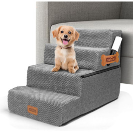 Сходинка для собак Nobleza: компактна, з валиком для шерсті, 3 сходинки, для маленьких собак та котів, під ліжко/софу
