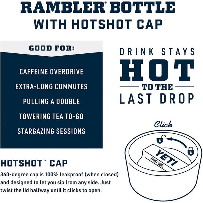 YETI Rambler Bottle with HotShot Lid, 12 oz (354 ml) (Seafoam)
