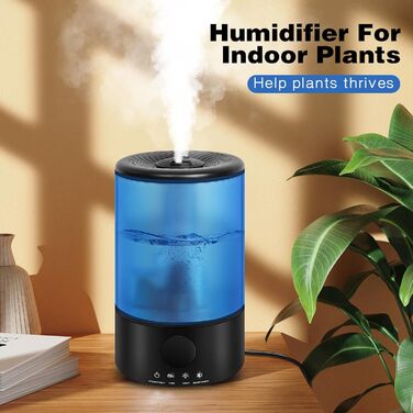 Зволожувач повітря для спальні Top-Fill, 3.2L, 360° Cool Mist, для дитячої кімнати та рослин, ультра-тихий, автоматичне відключення (блакитний)