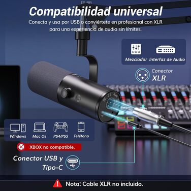 Професійний USB/XLR мікрофон TONOR TD510 AIR+H з кріпленням 