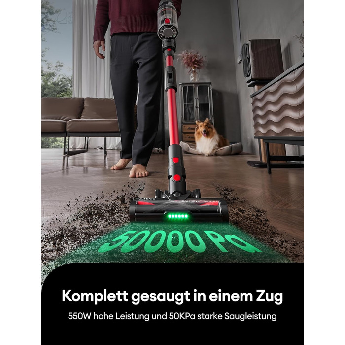 Бездротовий акумуляторний пилосос Ultenic U16 Flex: 550W, 50000Pa, 60 хв роботи, сенсорний екран, телескопічна труба, док-станція, антизаплутування, для твердих поверхонь та килимів, видалення шерсті тварин