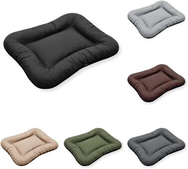 Ліжко для собак середніх розмірів 4L Textil KLEO, водонепроникне, знімний чохол, 90x70 см (темно-зелене)