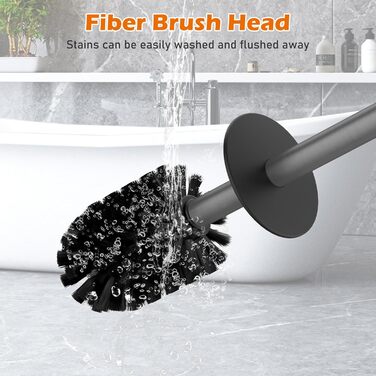 Набір для чищення унітазу з нержавіючої сталі 304, комплект з щіткою та тримачем для стіни, 2 насадки (сірий квадрат)