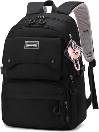 Шкільний рюкзак для дівчаток та хлопців підлітки, рюкзак для жінок та чоловіків, рюкзак для ноутбука 15,6 дюймів, повсякденний туристичний рюкзак, водонепроникний рюкзак, рюкзак для коледжу (#5 Чорний-b)