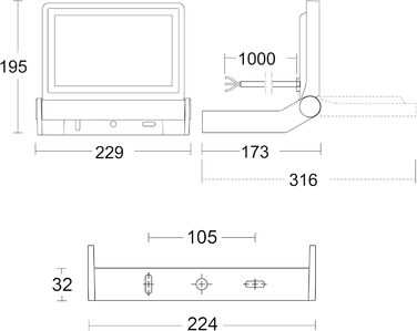 Світлодіодний прожектор Steinel XLED ONE 17,8 Вт, 2050 лм, антрацит, для вулиці, двору і саду, без датчика