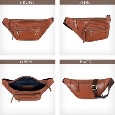 Чоловіча поясна/животна сумка Marc Peter® Varadero з натуральної шкіри Наппа | Сумка на пояс/через плече | Vintage коричневий