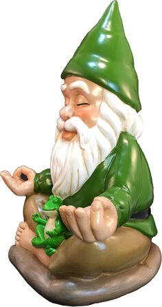 GlitZGlam Zen-Zwerg – Peace and Tranquility for Your Fairy Garden and Garden Gnomes 9 Inch Tall Miniature Figurine