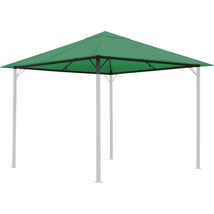 QUICK STAR Replacement Roof for Garden Pavilion 3x3m RAL 7012 Antique Pavilion Roof Replacement Cover (3 x 3 m - 250g/m², Green)