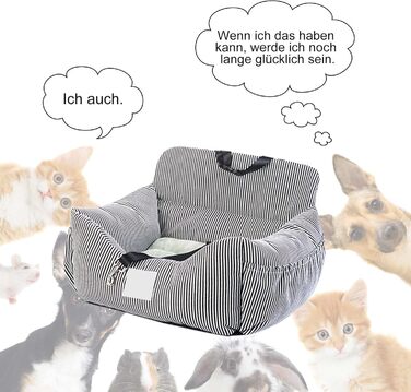 CALIYO Dog Car Seat, Seat Belt - Washable Dog Car Seat in Black/White for Small, Medium & Large Dogs, Dog Seat Car Backseat, Dog Bed Car, Dog Basket Car, Dog Car Seat. Black/White