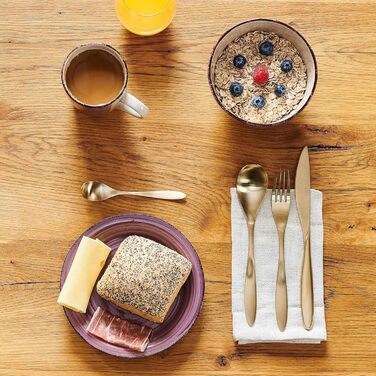 MÄSER Bel Tempo II Набір посуду для сніданку на 6 осіб, вінтажний стиль, ручне розмальовування, 18 предметів, кераміка, сірий (фіолетовий)