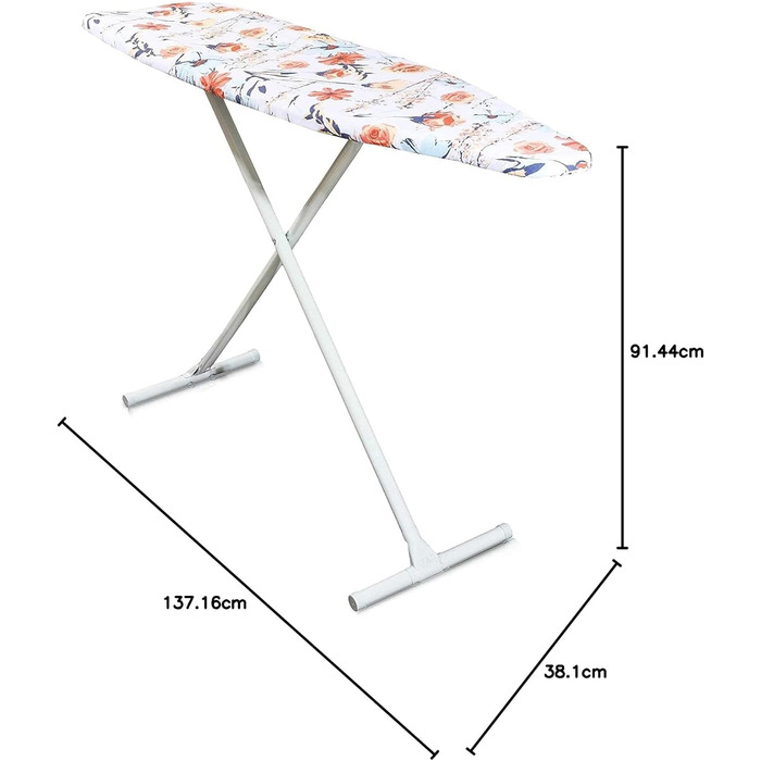 Чохол для прасувальної дошки з квітковим малюнком, шнурок, стандартний розмір (38,1 x 137,2 см)
