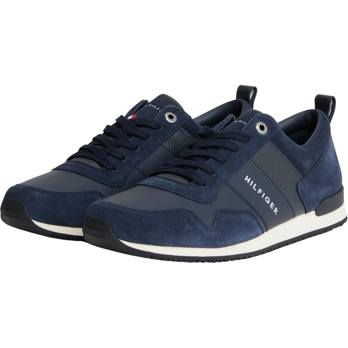 Кросівки Tommy Hilfiger чоловічі Runner Iconic з шкіри та замші, синій, 43 EU