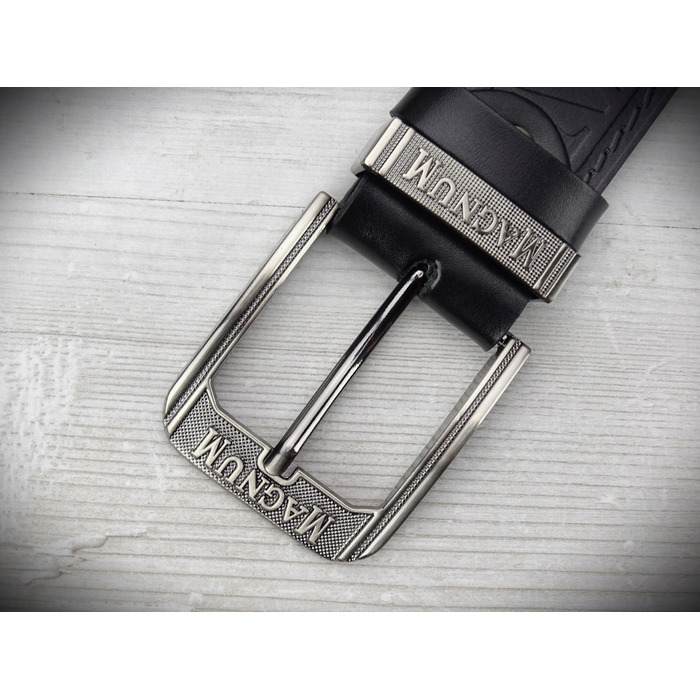 Чоловічий шкіряний ремінь Arius Magnum, чорний, 3,9 см, класична пряжка