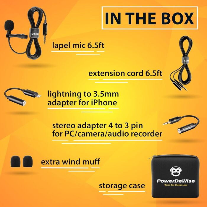 Мікрофон-петличка для iPhone: професійний зовнішній мікрофон для відеозйомки (iPhone X, 11, 12, 13, 14, Pro, XR, XS, XS Max)