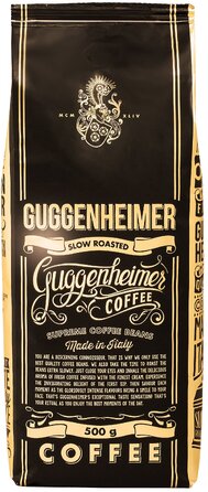Кава в зернах GUGGENHEIMER COFFEE для автоматичних кавомашин, низька кислотність, якість бариста, 2 кг (4 x 500 г)