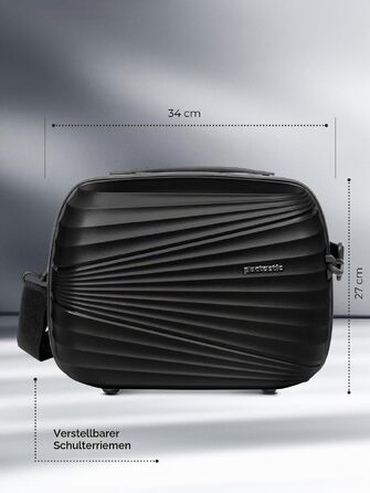 Набір ультралегких валіз Pactastic з жорстким корпусом, 3 предмети, Black Metallic, розмір XS
