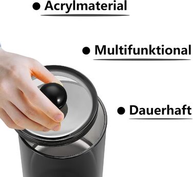 Організатор для ватних паличок та дисків: набір з 3 шт. Чорний акриловий контейнер з кришкою для ванної, спальні, вітальні