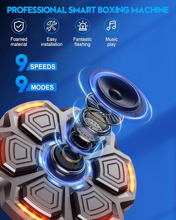 Музична боксерська машина CRECAD для дорослих з Bluetooth, LED-підсвічуванням та 9 режимами швидкості