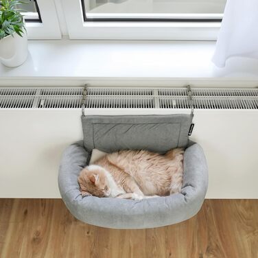 Premium Cat Heating Bed - Murphy - for cats up to 12kg - suitable for all radiators - all-around padded - cat bed for the heater