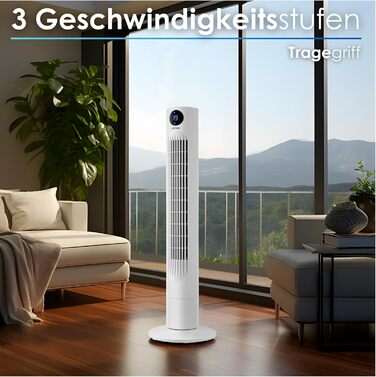 Вентилятор Tower Echo – тихий, з пультом, LED-дисплеєм та таймером 12 год
