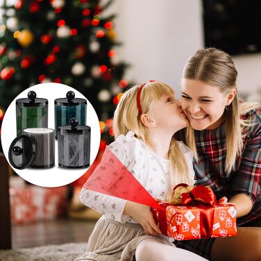 Органайзер для ватних дисків та паличок AIMIXUN, набір 2 шт, чорний, для ванної кімнати