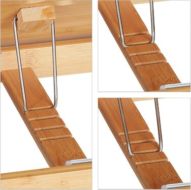 Столик для ноутбука Relaxdays, бамбуковий, регульований, з вентиляцією та ящиком, 1 шт.