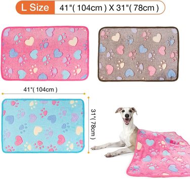 М'які ковдри для собак та котів: 3 шт. (великі, у формі серця)