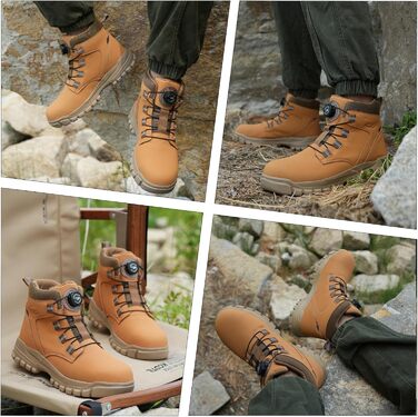 Черевики безпеки унісекс водовідштовхувальні, робочі черевики з високим підйомом, антиковзаючі, легкі, зі сталевим підноском та застібкою на поворотному затворі (39 EU, помаранчевий)