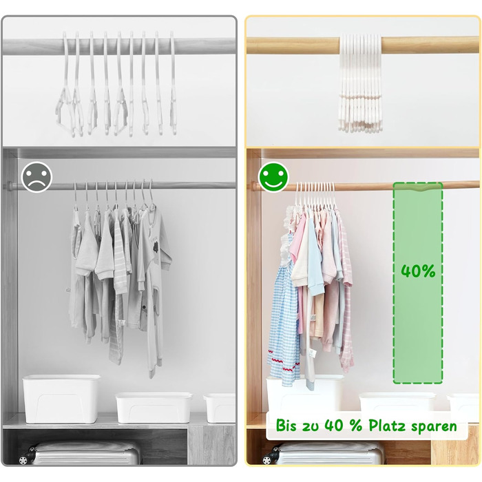 54 дитячі вішалки для одягу Ilauke з пшеничного соломи, 10,6 дюймів, для немовлят та дітей, економія місця, для зберігання дитячого одягу