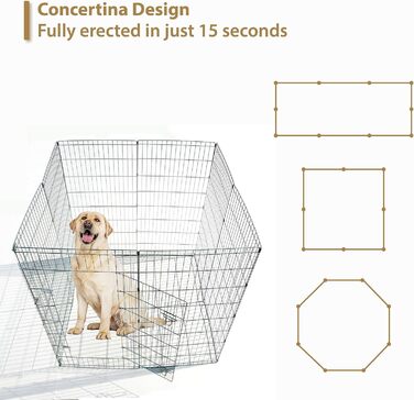 Клітка-манеж для цуценят та кроликів Ellie-Bo Easy-Up, 8-секційний, 91 см