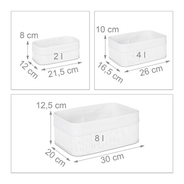 Relaxdays 3-Piece Bathroom Storage Basket Set