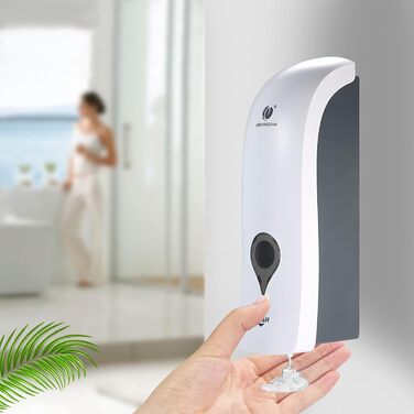 Настінний дозатор для мила без свердління, 300 мл. Підходить для мила, шампуню, дезінфікуючого засобу, миючого засобу. Чорний/Білий/Золотий (Білий)