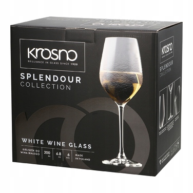 Келихи для білого вина Krosno SPLENDOUR, прозорі, 340 мл, 6 шт.