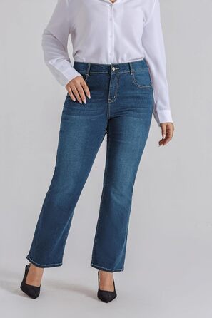 Жіночі джинси Bootcut Hanna Nikole великого розміру, висока талія, блакитний денім, еластичні